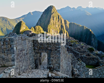 Sunrise at Machu Picchu, Peru Stock Photo