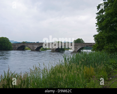 Road Bridge over River Dee Llandderfel Flintshire North East Wales ...