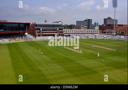 the renovated pavilion keeps the twin towers at emirates old trafford cricket ground, manchester, uk Stock Photo