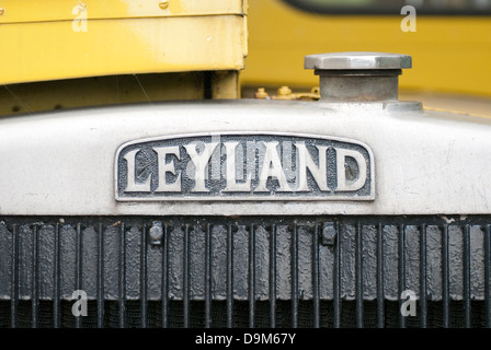 A vintage Leyland single decker yellow bus Stock Photo