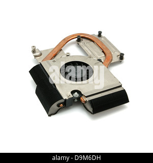 Cooling fan for Computer Central Processing Unit (CPU) on white background Stock Photo