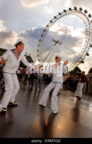 People dancing at the Southbank Festival, London, UK. Stock Photo