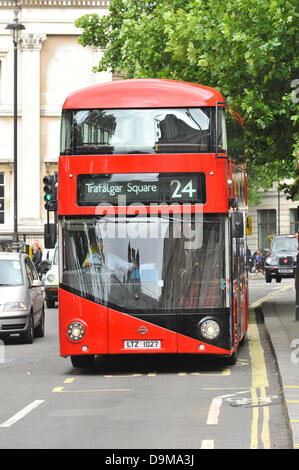 Trafalgar Square, London, UK. 22nd June 2013. One of the New Bus for London (NB4L) on the 24 route at Trafalgar Square Credit:  Matthew Chattle/Alamy Live News Stock Photo