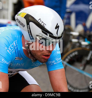 Mark Cavendish after the penultimate, time-trial, stage of the Tour of Britain 2011 held in London Stock Photo