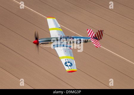 TP-51C Mustang over the central Arizona desert. Stock Photo