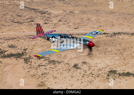 TP-51C Mustang over the central Arizona desert. Stock Photo