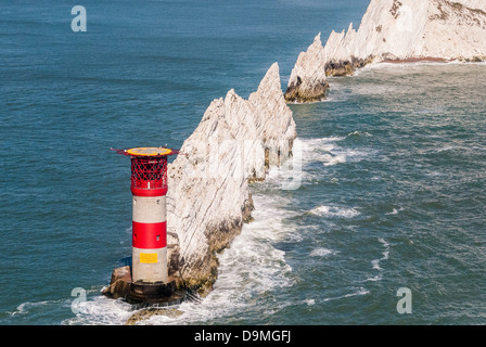 The Needles Lighthouse on the Isle of Wight Stock Photo