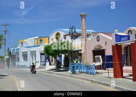 Resort town centre, Faliraki, Rhodes (Rodos) Region, The Dodecanese, South Aegean Region, Greece Stock Photo