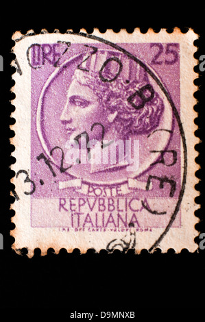 old italian postage stamp in studio setting Stock Photo