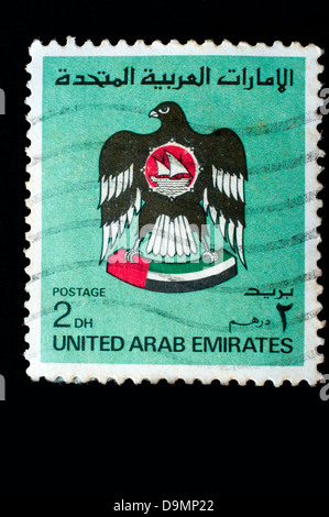united arab emirates postage stamps in studio setting Stock Photo