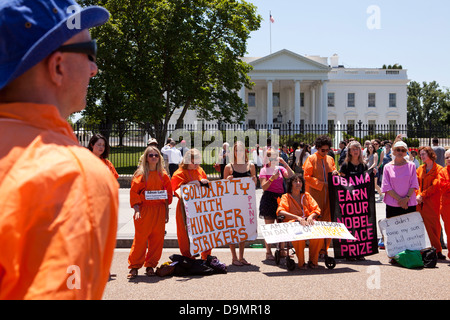 Friday, June 21, 2013, Washington DC: Diane Wilson and Code Pink Guantanamo Bay demonstrators protest Stock Photo