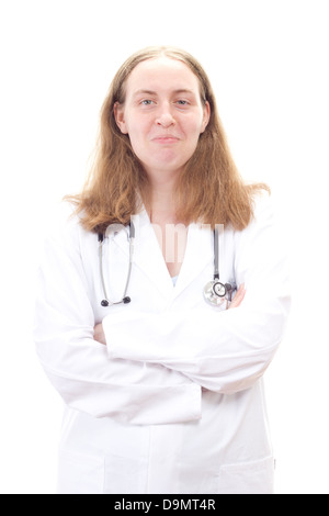 Young female physician very happy about her profession Stock Photo