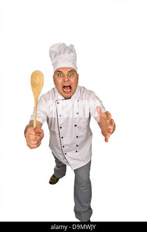 Aggressive cook (Model release) Stock Photo