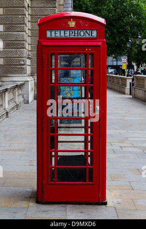 Traditional British red telephone box, Whitehall, Westminster, London UK Stock Photo