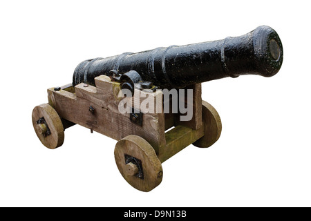 Antique medieval seige cannon used in the past to bombard castles and fortifications Stock Photo