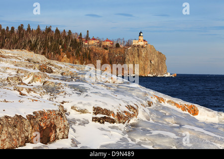 north shore of lake superior in tettegouche state park; minnesota ...