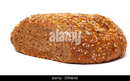 Sliced rye bread isolated on white background Stock Photo