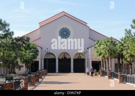 View of the Basilica of the National Shrine of Mary, Queen of the Universe, Orlando, Florida. Stock Photo