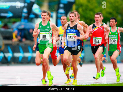 Dublin, Ireland. 23rd June, 2013. David McCarthy (IRL) leads the pack in the mens 3000m during the European Athletics Team Championships 1st League from Morton Stadium, Santry. Credit: Action Plus Sports/Alamy Live News Stock Photo