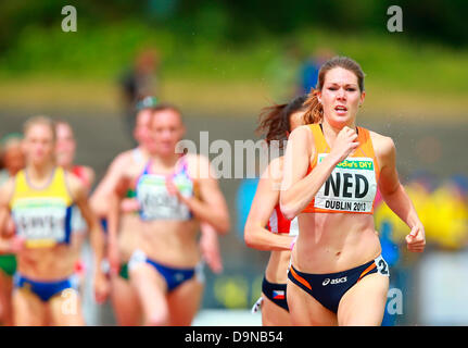 Dublin, Ireland. 23rd June, 2013. Maureen Koster (NED) charges for the line in the women's 1500m during the European Athletics Team Championships 1st League from Morton Stadium, Santry. Credit: Action Plus Sports/Alamy Live News Stock Photo