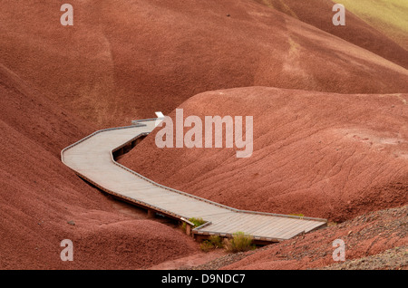 Boardwalk on the Painted Cove Trail in John Day Fossil Beds National Monument, Oregon. Stock Photo