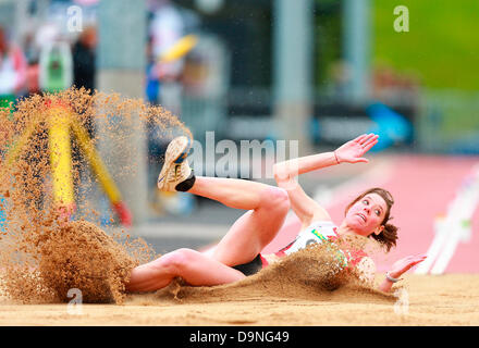 Dublin, Ireland. 23rd June 2013.  Ir&#xe8;ne Pusterla (SUI) jumps 5m97in the long jump during the European Athletics Team Championships 1st League from Morton Stadium, Santry. Credit:  Action Plus Sports Images/Alamy Live News Stock Photo