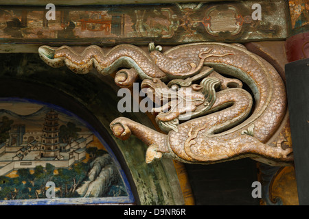 China, Shanxi Province, Taiyuan, Jinci Temple Complex, Saint Mother's Hall, Roof decoration Stock Photo