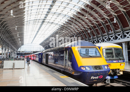 England, London, Paddington Station, Station Interior and Trains Stock Photo