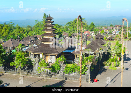 The Mother Temple of Besakih, or Pura Besakih is the most important, the largest and holiest temple of Hindu religion in Bali Stock Photo