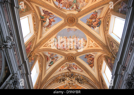 Ceiling of the church in the Certosa di San Martino on the above Vomero Naples, Campania, Italy Stock Photo
