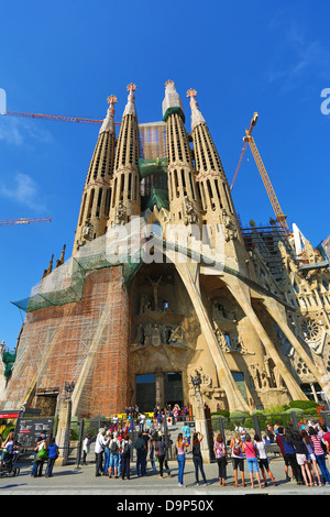 Basilica de la Sagrada Familia cathedral in Barcelona, Spain Stock Photo