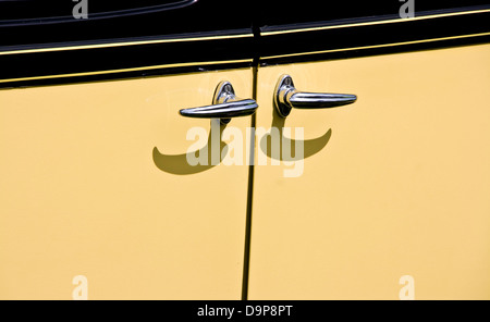 1934 Austin Berkeley Saloon classic car door handles with shadows Stock Photo