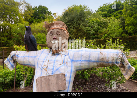 Scarecrow made from old clothing and stuffed with straw, Scotland, UK Stock Photo