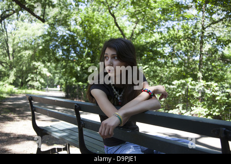 17 year old teenage girl in Brooklyn, NY. Stock Photo