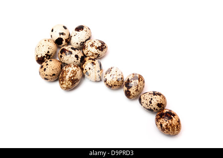 quail eggs forming a flower on a white background Stock Photo