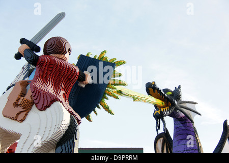 Figures made of LEGO at Disney's Downtown area. Stock Photo