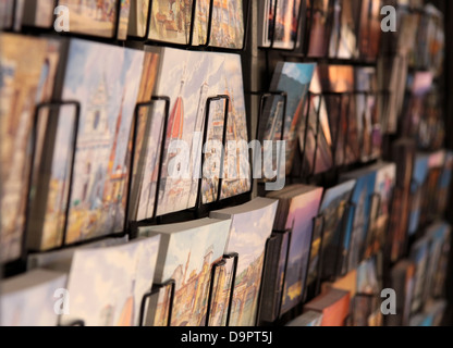 Postcard stand in the old town of Florence, Italy Stock Photo