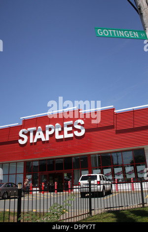 The Staples store on Gottingen street located in the North End of Halifax, Nova Scotia. Stock Photo