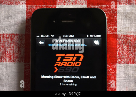 TSN 690 radio on an Apple iPhone. Stock Photo