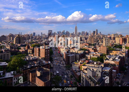 Pretty clouds floating above Midtown Manhattan, New York City Stock Photo