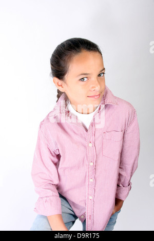 Native American Lakota Sioux Indian boy Stock Photo