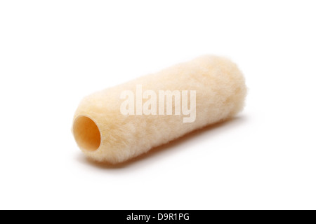 Beige Paint roller isolated on white background Stock Photo
