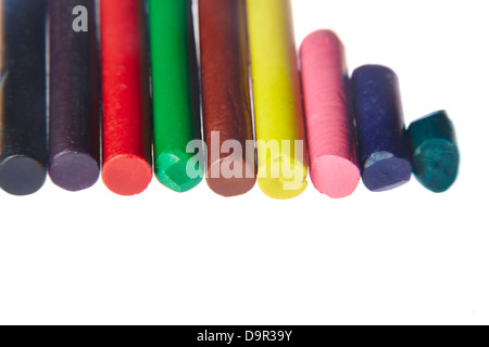 Crayons in a row