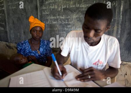 sick patient at MSF mobile clinic in central african republic Stock Photo