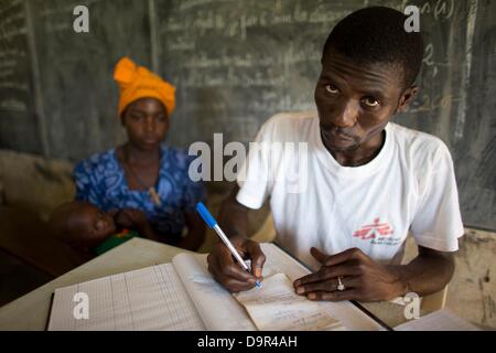 sick patient at MSF mobile clinic in central african republic Stock Photo