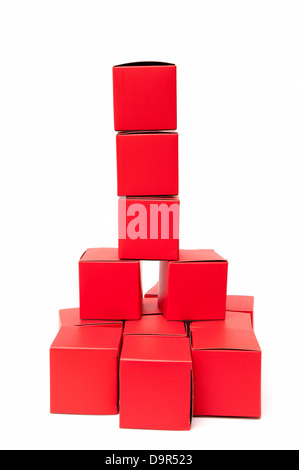 red cubes on white background Stock Photo