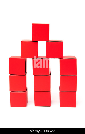 red cubes on white background Stock Photo