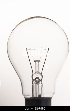 Clear light bulb in black and white Stock Photo