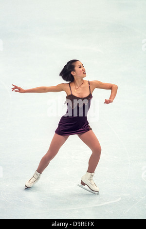 Michelle Kwan competing at the 2000 US National Figure Skating Championships. Stock Photo