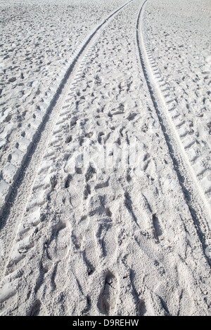 Car Tracks in Sand Stock Photo